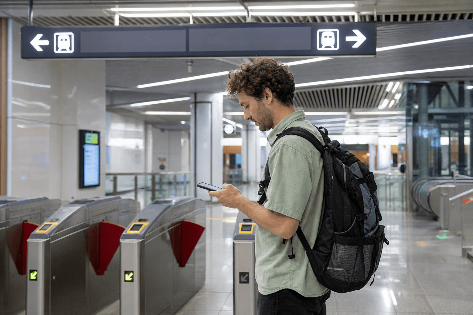 Chongqing rail transit station payment and ticket gate scene