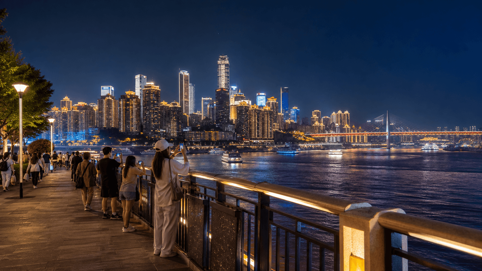 Nanbin Road river-view district at night