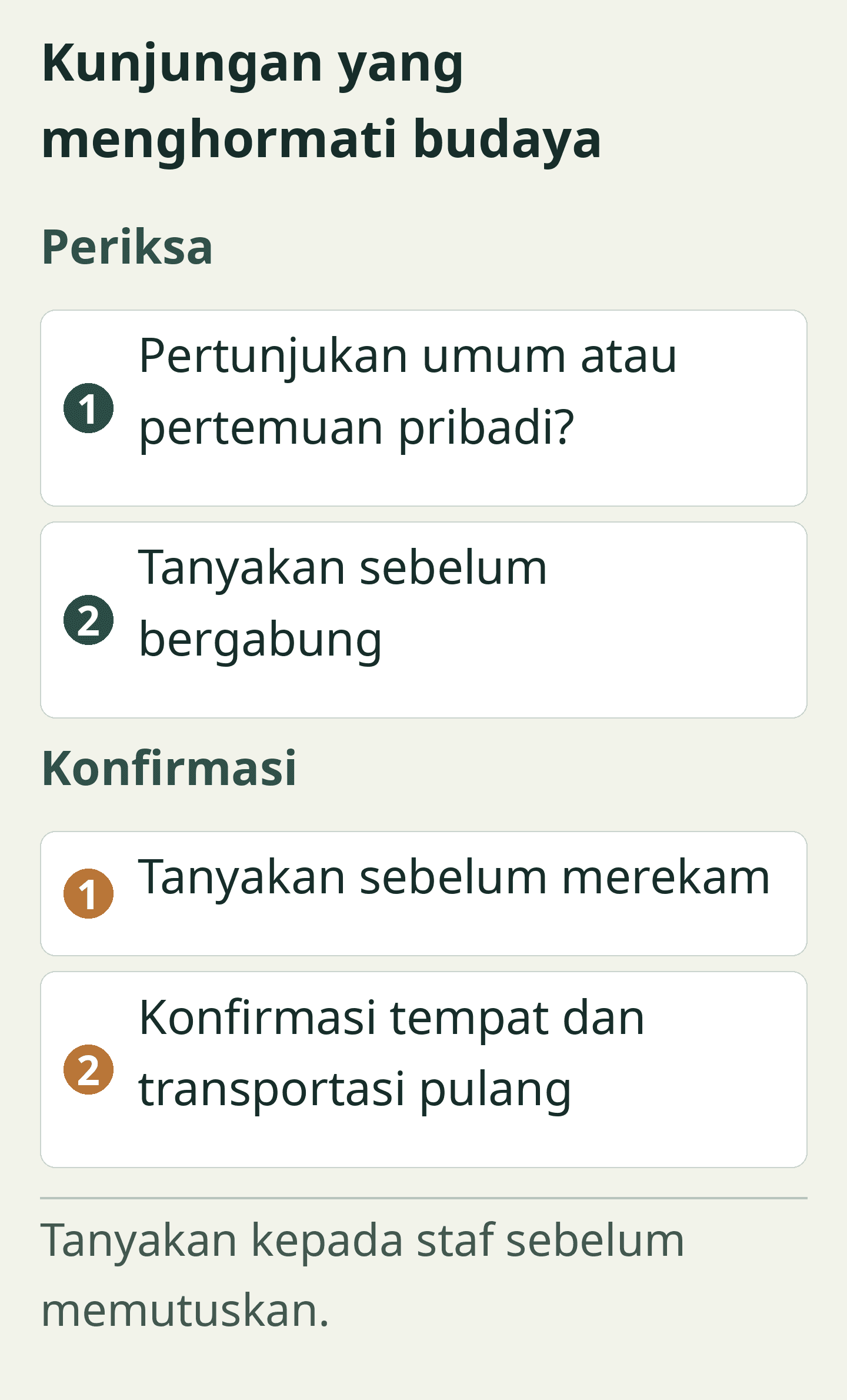 Kunjungan yang menghormati budaya