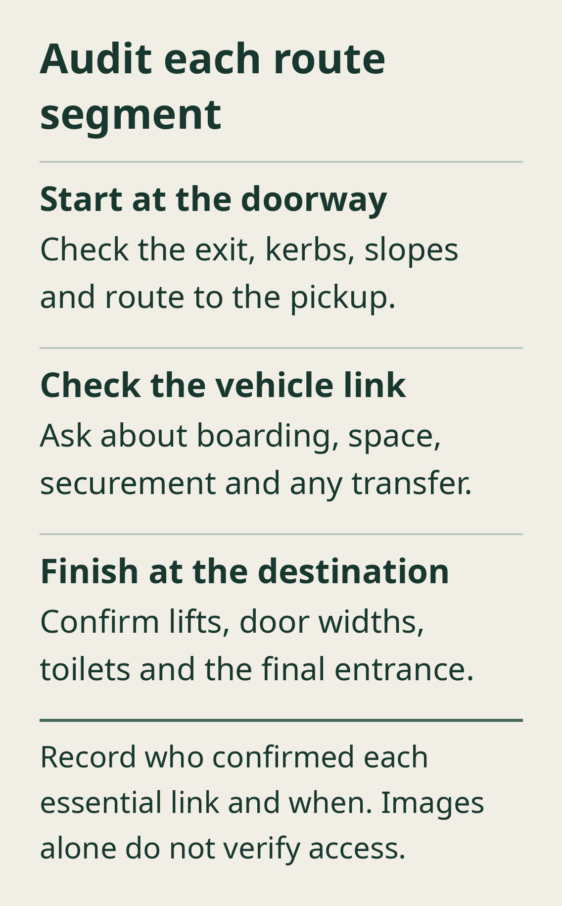 Audit each route segment