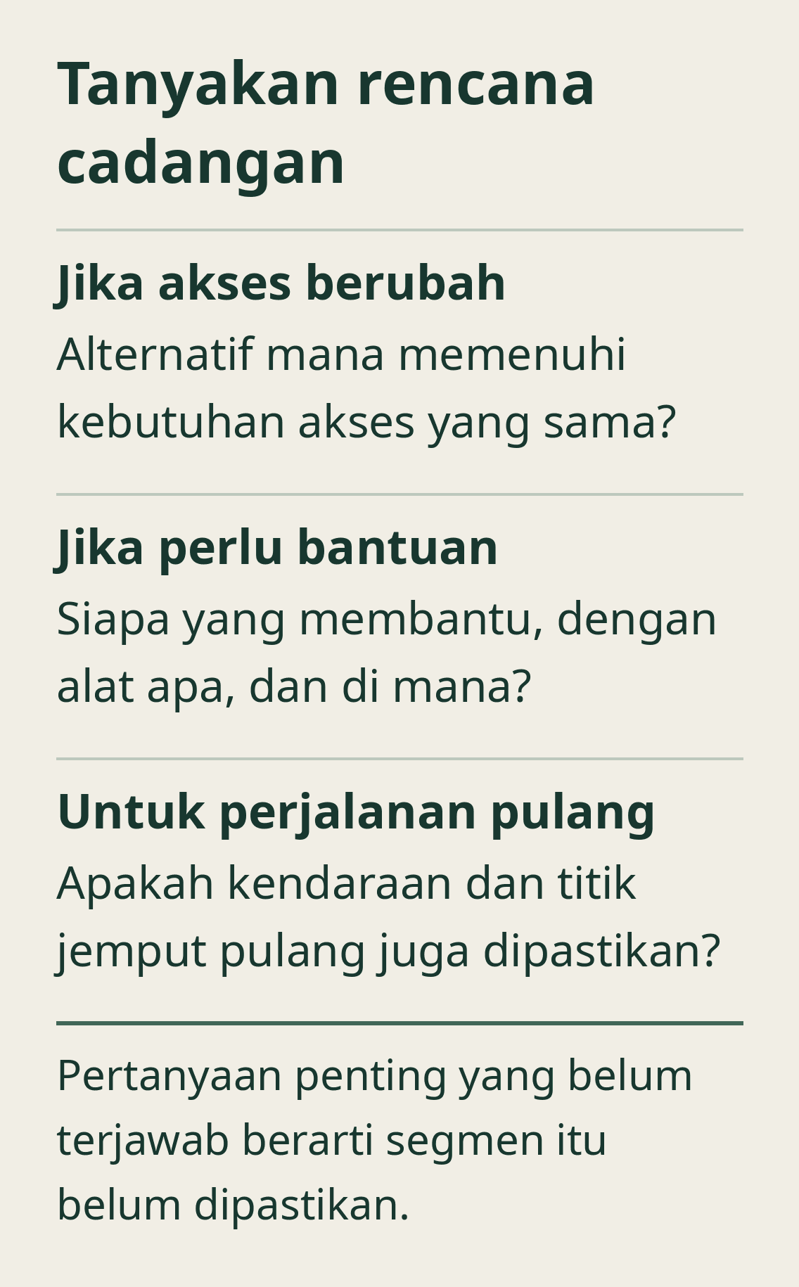 Tanyakan rencana cadangan