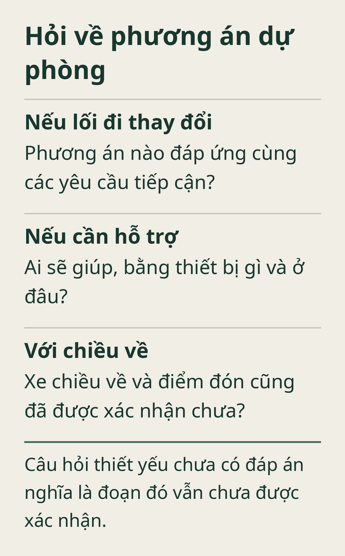 Hỏi về phương án dự phòng