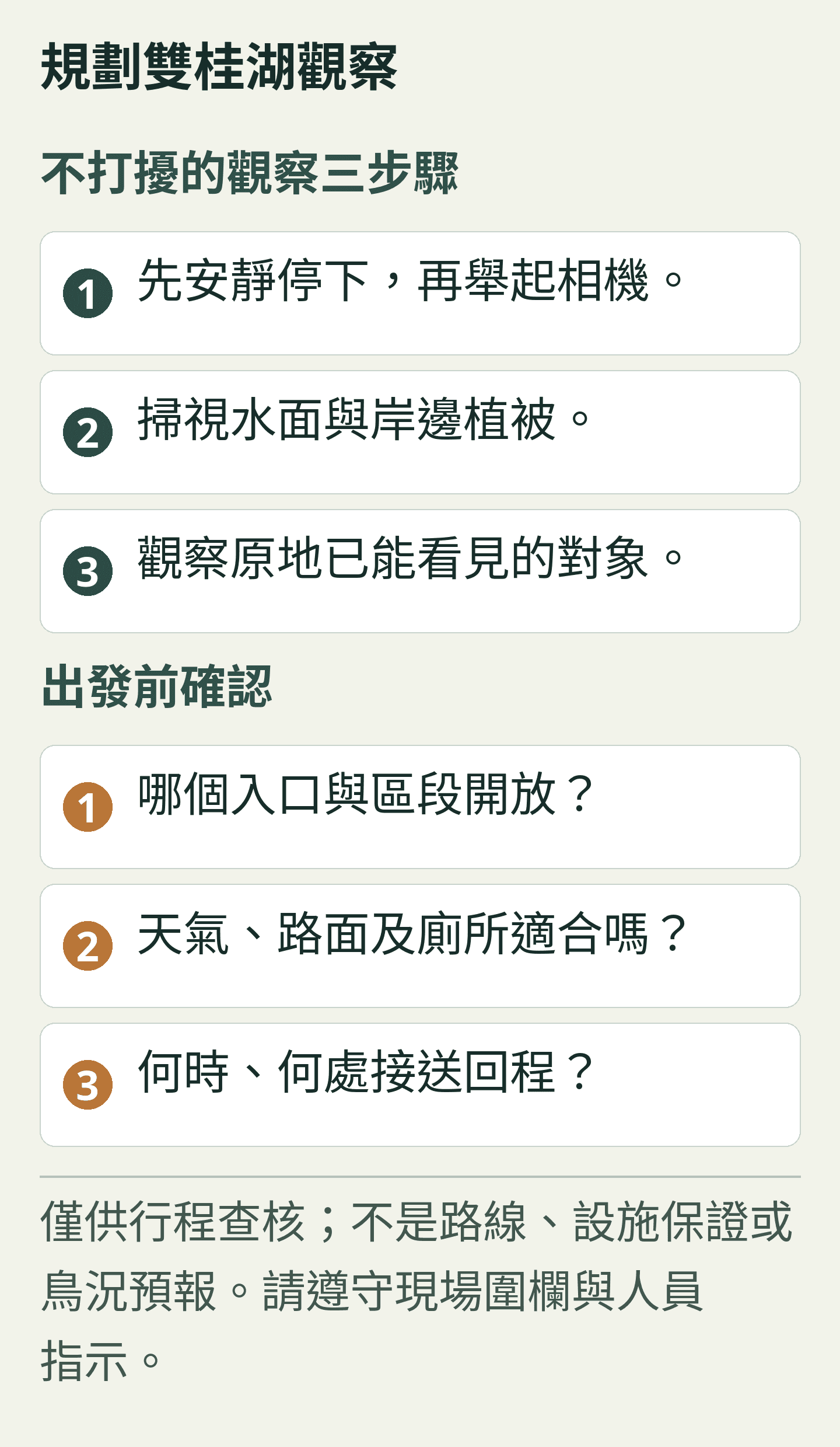 規劃雙桂湖觀察 — 原創參訪規劃卡;所有文字也列於下方,可直接選取。