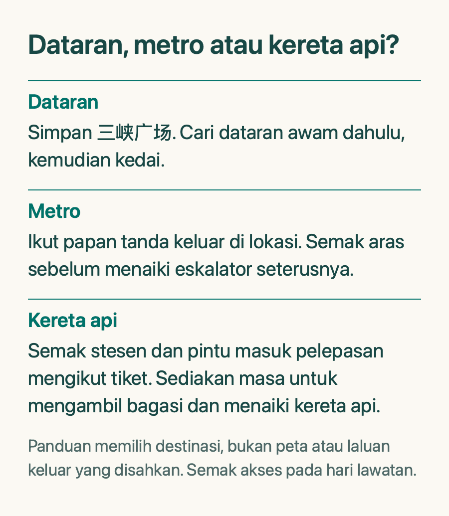 Dataran, metro atau kereta api?