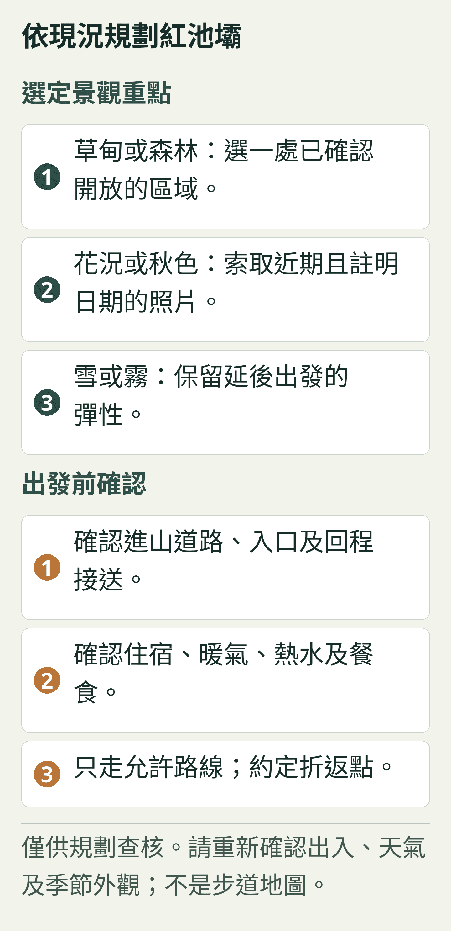 依現況規劃紅池壩. 原創規劃卡;所有文字也列於下方,可直接選取。