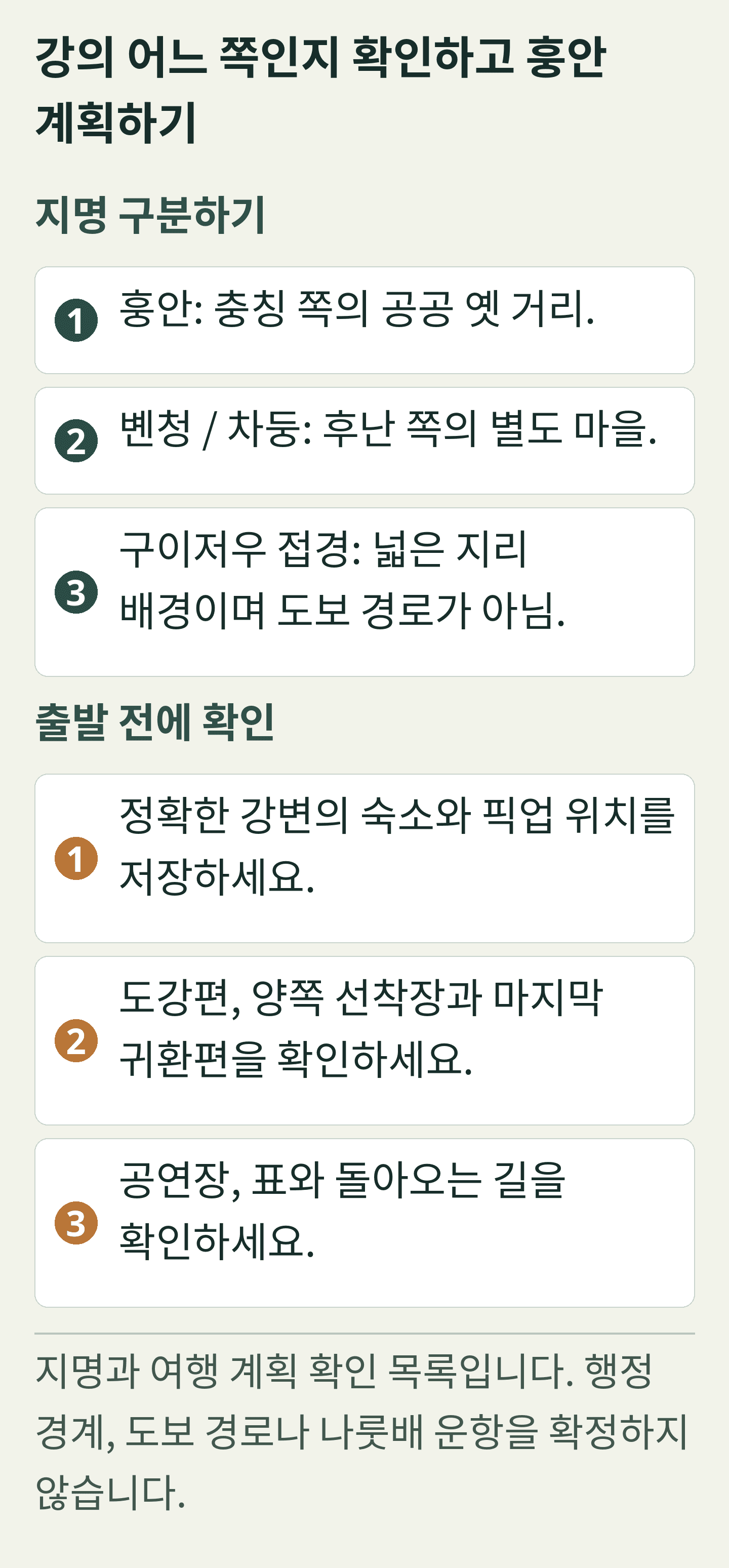 강의 어느 쪽인지 확인하고 훙안 계획하기. 독창적인 계획 카드입니다. 모든 문구는 아래에도 선택 가능한 텍스트로 제공됩니다.