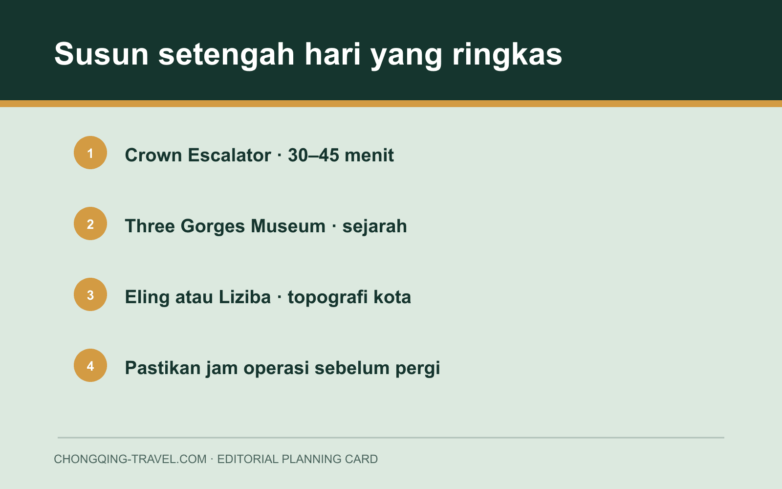 Kartu rute setengah hari