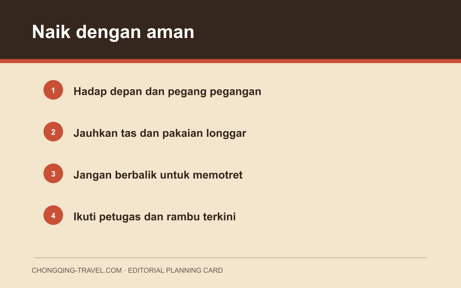 Kartu keselamatan Crown Escalator