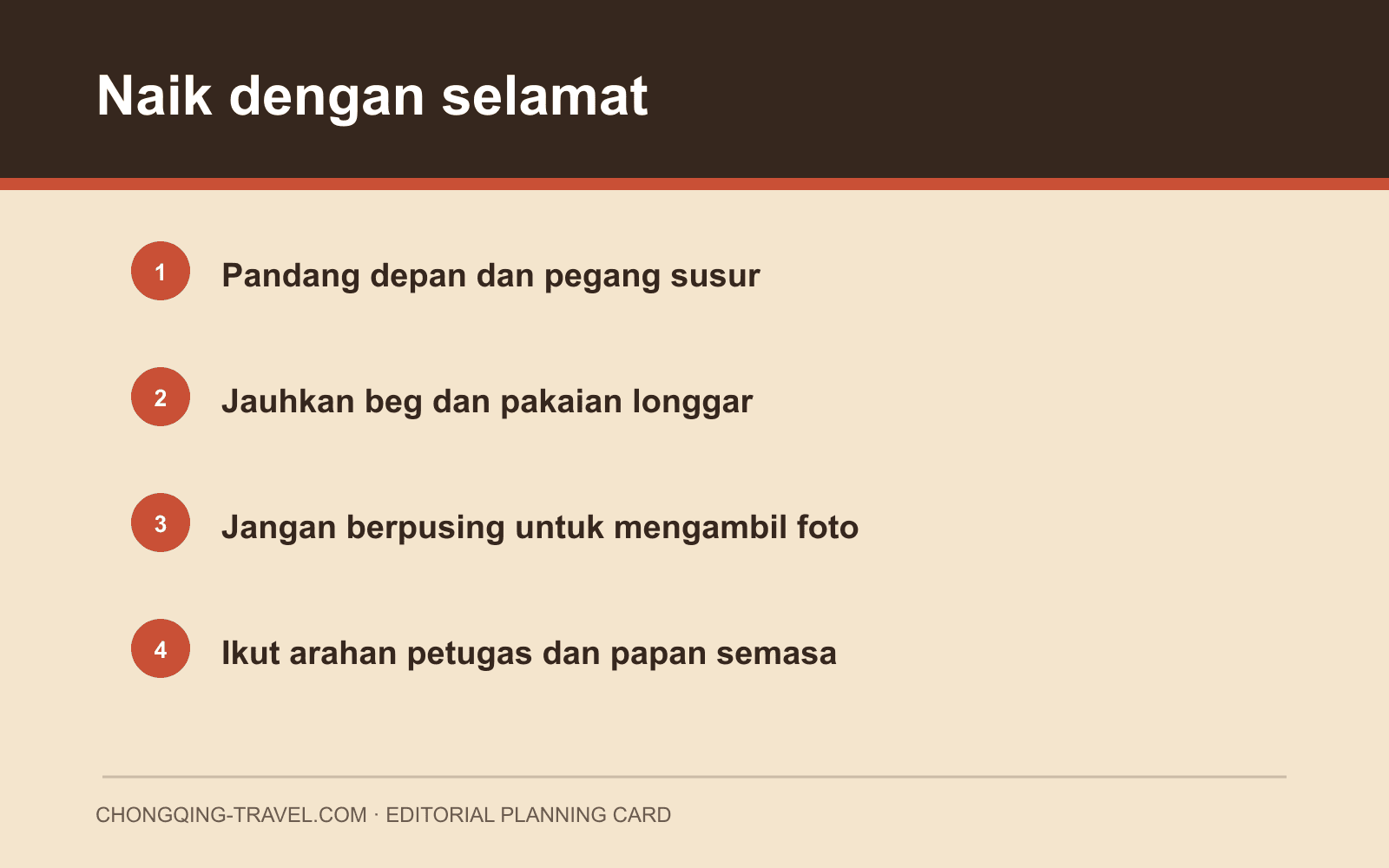 Kad keselamatan Crown Escalator